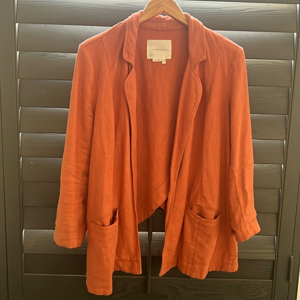 Anthropologie Linen Blazer